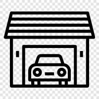 storage, workshop, car storage, car workshop icon svg