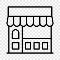 storefront, shop window, shop front door, shop window display icon svg