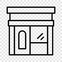 storefront, shop window, shop front design, shop front design ideas icon svg