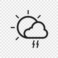 stormy weather, rain, thunder, lightning icon svg