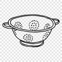 strainer, colander set, colanders, colander coffee icon svg