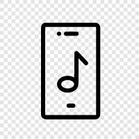 streaming music, music on the go, music for mobile, mobile music apps icon svg