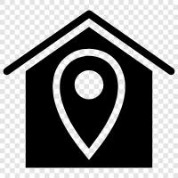 street address, house number, zip code, city icon svg