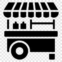 street food, food truck, food cart vendor, food cart restaurant icon svg