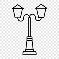 streetlamps, lamp, light, illumination icon svg