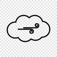 strong, gusty, weather, forecast icon svg