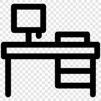 student desk, student desk chair, study chair, study table icon svg