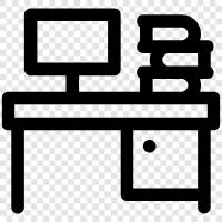 student desk, homework desk, desk for studying, desk for school icon svg