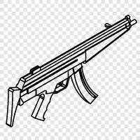 Maschinengewehr, SMG, automatische Waffe symbol