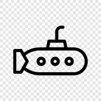 submarines, underwater, ocean, water icon svg