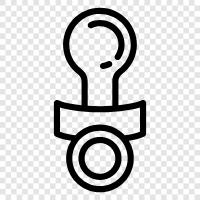 Saugen, Baby, Schnullerbecher, Schnullerclips symbol