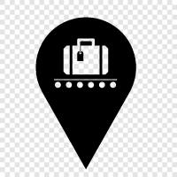 suitcase, baggage, travel, luggage rack icon svg