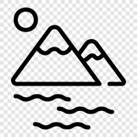 Gipfel, Berggipfel, Bergkette, Gebirge symbol