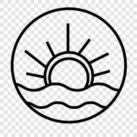 sun, ocean, sand, surf icon svg