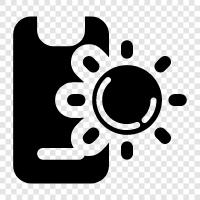 sun phone, sun screen, phone screen, weather screen icon svg