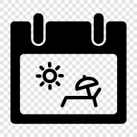 sun, sand, swimming, boats icon svg