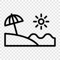 sun, sand, waves, swimming icon svg