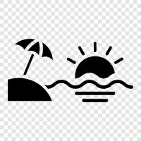 sun, sand, surf, relaxation icon svg