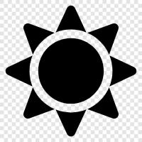 Sonnenbaden, Sonnenblock, Sonnenbrand, Sonnenkleid symbol