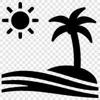 sunbathing, swimming, sand, waves icon svg
