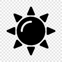 Sonnenstrahl, Sonnenbräunung, Sonnenbrand, Sonnenblende symbol