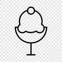 sundae, ice cream, cone, toppings icon svg