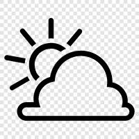 Sunny, Cloudy, Humidity, Warm ikon svg