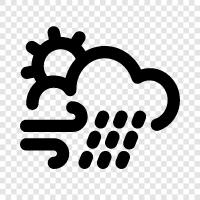 sunny, sunny rain and wind icon svg