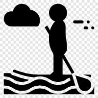 SUPing, kayaking, stand up paddleboarding, paddle boarding icon svg