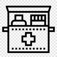 survival kit, disaster kit, firstaid kit, emergency food icon svg