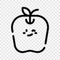 sweet apple, tart apple, juicy apple, fresh apple icon svg