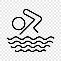 swimming pool, swimming lessons, swimming records, swimming competitions icon svg