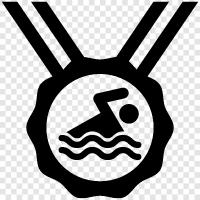 swimming, gold, silver, bronze icon svg