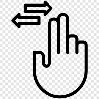 mit zwei Fingern auf dem Bildschirm wischen, mit zwei Fingern auf dem Telefon wischen, mit zwei Fingern wischen symbol