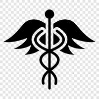 символ, медицина, боги, крылатый персонал Значок svg