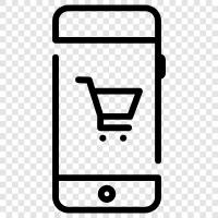 Tablet Shopping, Cell Phone Shopping, Online Shopping, Mobile App icon svg