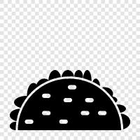 Tacos, Mexikanische Lebensmittel, Mexikanische Rezepte, Mexikanische Lebensmittelzutaten symbol