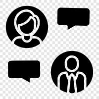 talking, dialogue, discussion, communication icon svg