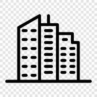 tall building, highrise, construction, building icon svg