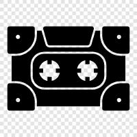 tape cassette, audio cassette, mini cassette, digital audio cassette icon svg