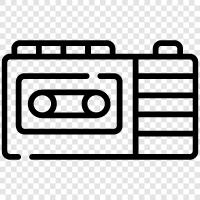 Tape, Cassette, Portable, Audio icon svg