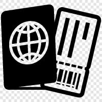 tciket passport, passport application, passport renewal, passport photo icon svg