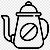 tea, pot, cups, saucers icon svg