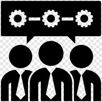 team collaboration, team communication, team productivity, team process improvement icon svg