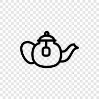 Teekanne Deckel, Teekanne Auslauf, Teekanne Griff, Teekanne symbol