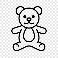 teddy bear, stuffed toy, cuddly, soft icon svg