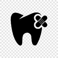 Zahnaufhellung, Zahnreinigung, Zahnspangen, Zahnaufhellungsstreifen symbol