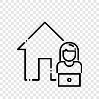 telecommuting, working from home, remote work, work from home icon svg