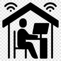 telecommuting, remote work, telework, tele icon svg