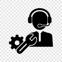 telephone technical support, online technical support, customer support, tech support icon svg